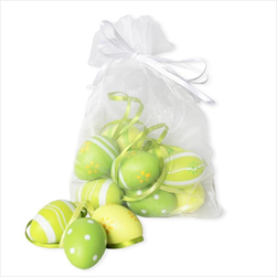 Vajíčka závěs pvc 12ks/4cm zelená - velkoobchod, dovoz květin, řezané květiny Brno