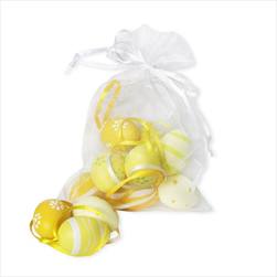 Vajíčka závěs pvc 12ks/4cm žlutá - velkoobchod, dovoz květin, řezané květiny Brno