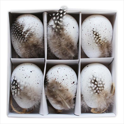 Vajíčka závěs pvc 6ks/6cm bílá - velkoobchod, dovoz květin, řezané květiny Brno