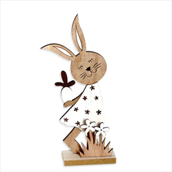 Zajíc dřevo 17cm natural - velkoobchod, dovoz květin, řezané květiny Brno