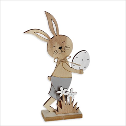 Zajíc dřevo 17cm natural - velkoobchod, dovoz květin, řezané květiny Brno