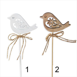 Ptáček zápich dřevo 30cm mix - velkoobchod, dovoz květin, řezané květiny Brno
