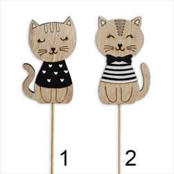 Kočka zápich dřevo 8/36,5cm mix - velkoobchod, dovoz květin, řezané květiny Brno