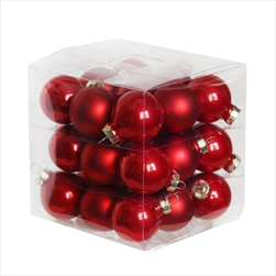 Koule sklo 3cm/27ks vánoční červená - velkoobchod, dovoz květin, řezané květiny Brno