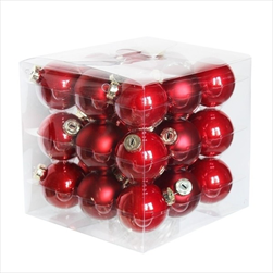Koule sklo 4cm/27ks vánoční červená - velkoobchod, dovoz květin, řezané květiny Brno