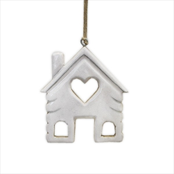 Domek závěs dřevo V12,5cm bílá - velkoobchod, dovoz květin, řezané květiny Brno