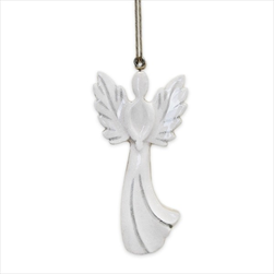 Anděl závěs dřevo V16cm bílá - velkoobchod, dovoz květin, řezané květiny Brno