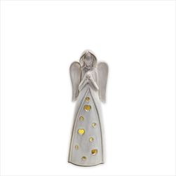 Anděl porcelán LED V17,4cm krém - velkoobchod, dovoz květin, řezané květiny Brno