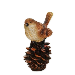 Ptáček polyresin V7,5cm hnědá - velkoobchod, dovoz květin, řezané květiny Brno