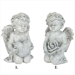 Anděl polyresin V11,5cm šedý - velkoobchod, dovoz květin, řezané květiny Brno