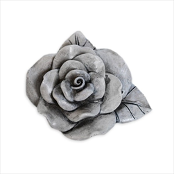 Růže polyresin pr.6cm šedá - velkoobchod, dovoz květin, řezané květiny Brno