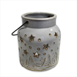 Lucerna svícen porcelán 15,3cm krém - velkoobchod, dovoz květin, řezané květiny Brno