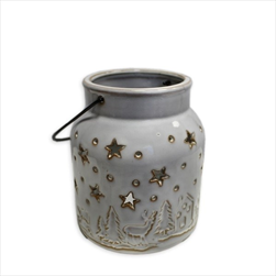 Lucerna svícen porcelán 10,1cm krém - velkoobchod, dovoz květin, řezané květiny Brno