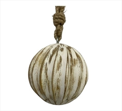 Koule závěs dřevo 7,5cm patina - velkoobchod, dovoz květin, řezané květiny Brno