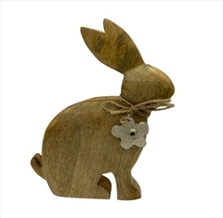 Zajíc dřevo/kov 15,5cm natural - velkoobchod, dovoz květin, řezané květiny Brno