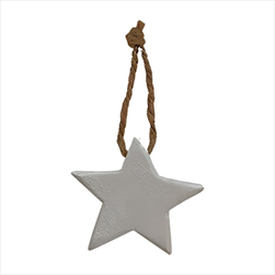 Hvězda závěs dřevo 5cm bílá - velkoobchod, dovoz květin, řezané květiny Brno