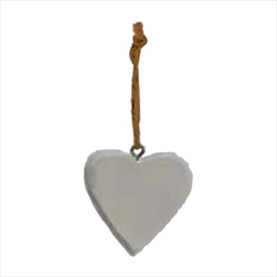 Srdce závěs dřevo 5cm bílá - velkoobchod, dovoz květin, řezané květiny Brno