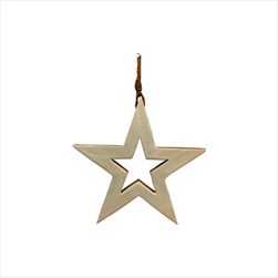 Hvězda závěs dřevo 7,5cm bílá - velkoobchod, dovoz květin, řezané květiny Brno