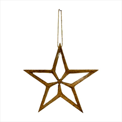 Hvězda závěs dřevo 11,5cm - velkoobchod, dovoz květin, řezané květiny Brno