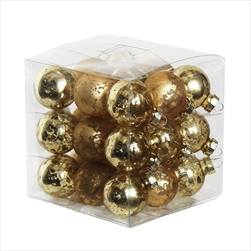 Koule sklo 3cm/27ks antik zlatá - velkoobchod, dovoz květin, řezané květiny Brno