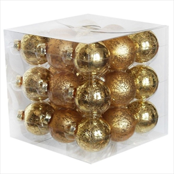 Koule sklo 6cm/27ks antik zlatá - velkoobchod, dovoz květin, řezané květiny Brno