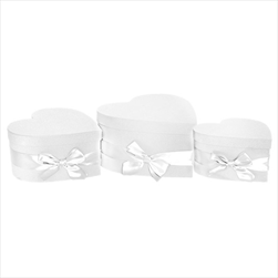 Flower box srdce 3ks/29,5V16cm stuha bílá - velkoobchod, dovoz květin, řezané květiny Brno