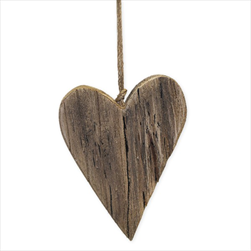 Srdce závěs dřevo 17,5cm - velkoobchod, dovoz květin, řezané květiny Brno