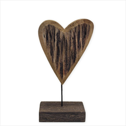 Srdce stojící dřevo 20cm - velkoobchod, dovoz květin, řezané květiny Brno