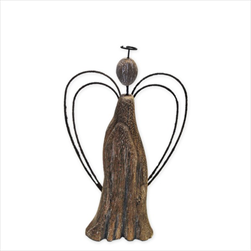 Anděl dřevo/kov 26cm - velkoobchod, dovoz květin, řezané květiny Brno