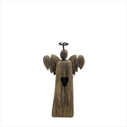 Anděl dřevo 12,8cm - velkoobchod, dovoz květin, řezané květiny Brno