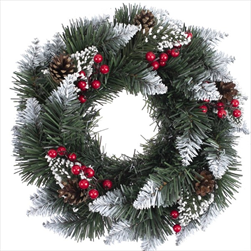 Věnec pvc 40cm s jeřabinou - velkoobchod, dovoz květin, řezané květiny Brno