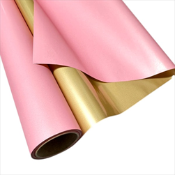 Folie saten 50cm/9m duo růžová/zlatá - velkoobchod, dovoz květin, řezané květiny Brno