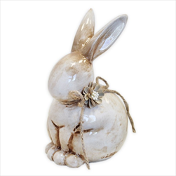 Zajíc keramika 18,2cm krémová - velkoobchod, dovoz květin, řezané květiny Brno