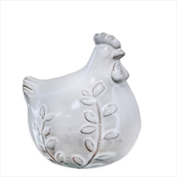 Slepice porcelán 10,5cm bílá - velkoobchod, dovoz květin, řezané květiny Brno