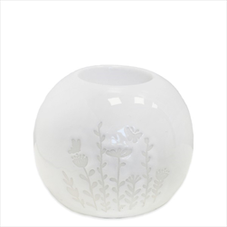 Svícen porcelán pr.10,5V8,5cm bílá - velkoobchod, dovoz květin, řezané květiny Brno