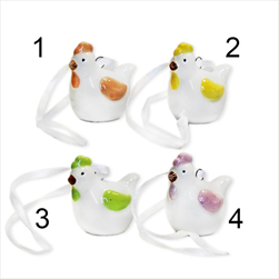 Slepice závěs keramika 4cm mix - velkoobchod, dovoz květin, řezané květiny Brno