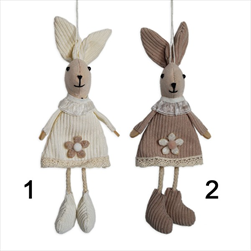 Zajíc závěs textil 25cm mix - velkoobchod, dovoz květin, řezané květiny Brno