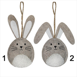 Zajíc závěs textil 6,5cm mix - velkoobchod, dovoz květin, řezané květiny Brno