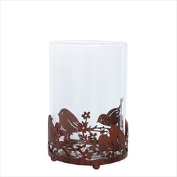 Svícen sklo/kov 13cm - velkoobchod, dovoz květin, řezané květiny Brno