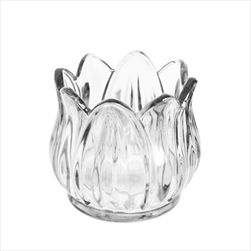 Svícen květ sklo 7,5cm čirá - velkoobchod, dovoz květin, řezané květiny Brno