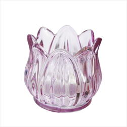 Svícen květ sklo 7,5cm růžová - velkoobchod, dovoz květin, řezané květiny Brno