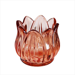 Svícen květ sklo 7,5cm oranž - velkoobchod, dovoz květin, řezané květiny Brno