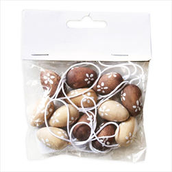 Vajíčka závěs dřevo 12ks/2,5cm květinka - velkoobchod, dovoz květin, řezané květiny Brno