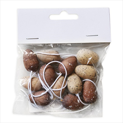 Vajíčka závěs dřevo 12ks/2,5cm žíhaná - velkoobchod, dovoz květin, řezané květiny Brno