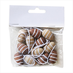 Vajíčka závěs dřevo 12ks/2,5cm proužek - velkoobchod, dovoz květin, řezané květiny Brno