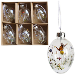 Vajíčka závěs pvc 6ks/6cm čirá - velkoobchod, dovoz květin, řezané květiny Brno