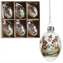 Vajíčka závěs pvc 6ks/6cm čirá - velkoobchod, dovoz květin, řezané květiny Brno