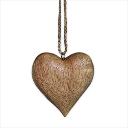 Srdce závěs dřevo 7,5cm - velkoobchod, dovoz květin, řezané květiny Brno
