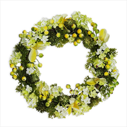 Věnec PE květy 29cm žlutá - velkoobchod, dovoz květin, řezané květiny Brno