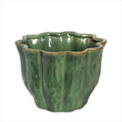 Obal porcelán pr.14,8cm zelená - velkoobchod, dovoz květin, řezané květiny Brno